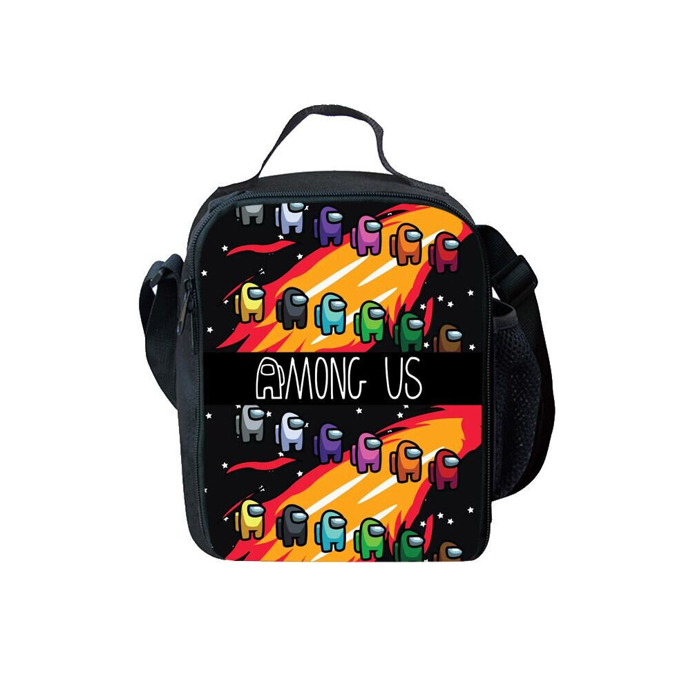 (Orange) Among Us Kids Insulated Lunch Bag School Snack Box Travel Outdoor Lunchbox Gifts