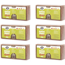 COCO&COIR 6 X 650g (9L) | ORGANIC | COCONUT FIBRE | 100% NATURAL | REPTILE FRIENDLY | GROWING MEDIA | PLANTING COCO SOIL | PREMIUM QUALITY COMPRESSED