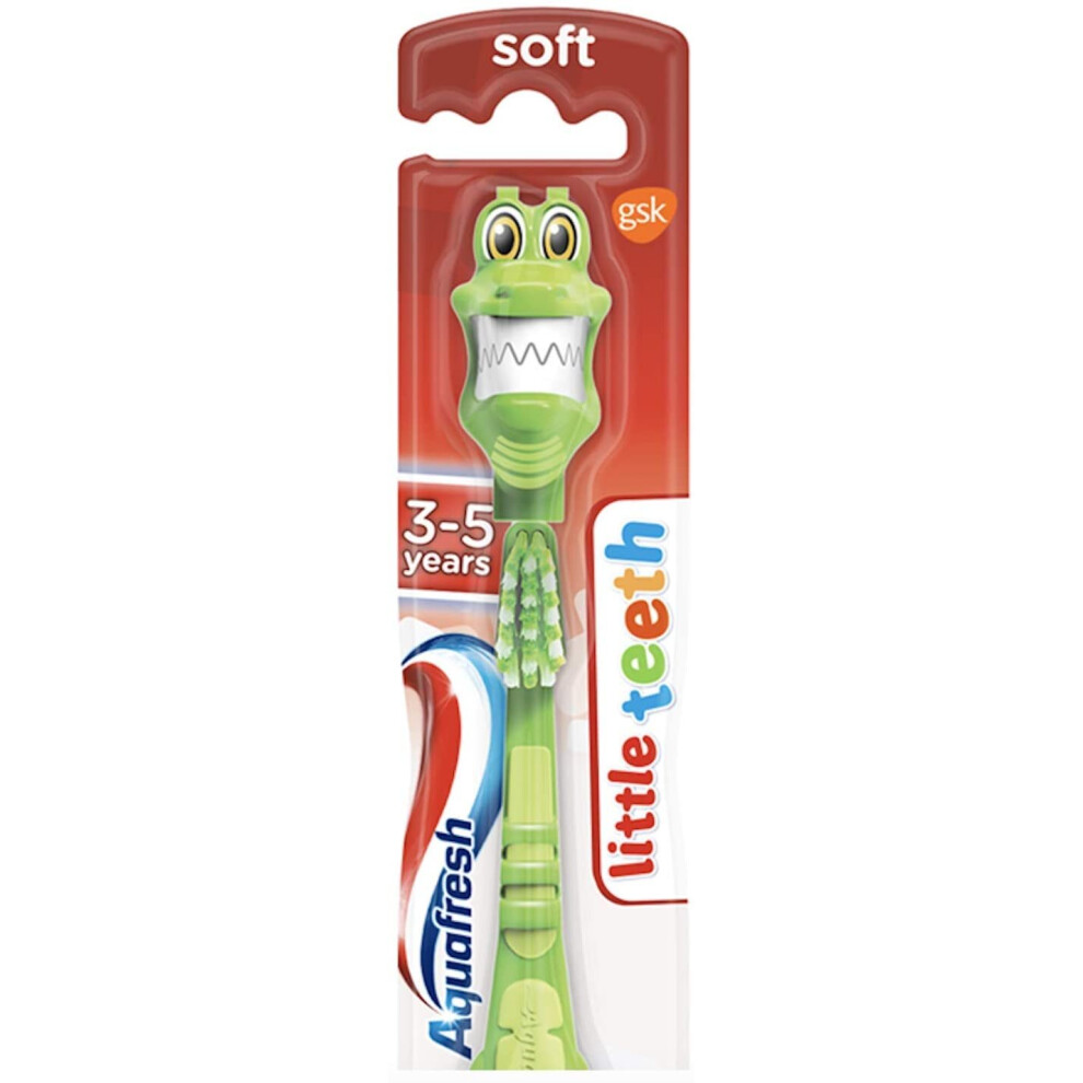 Aquafresh Toothbrush for Kids, Little Teeth Toothbrush for Children 3-5 Years, Soft Bristles (Assorted Model)