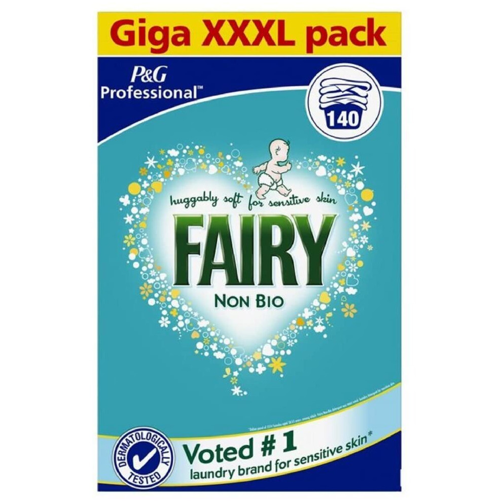 NEW XXXL Fairy Non-Bio Washing Laundry Powder 140 Wash for Sensitive Skin