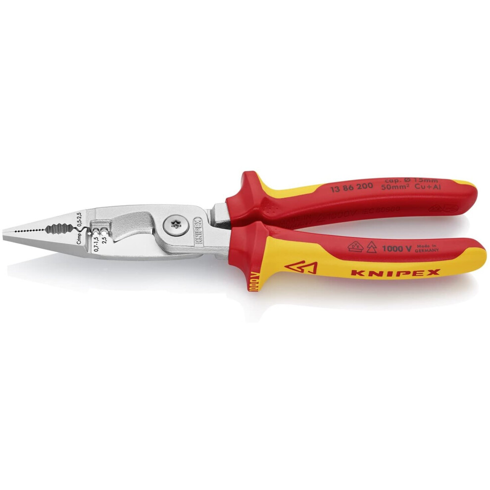Knipex Pliers For Electrical Installation 1000V-Insulated (200 Mm) 13 86 200