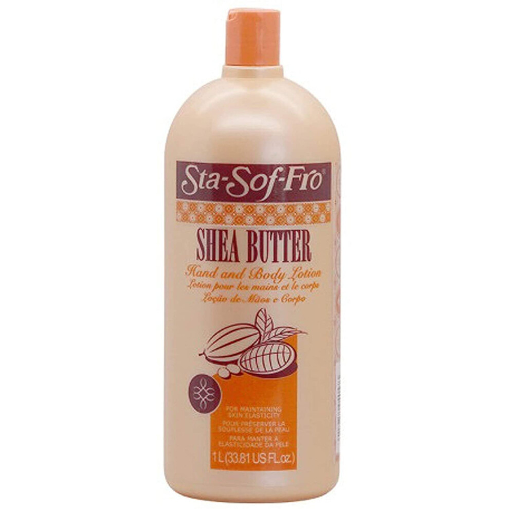 New Sta Sof Fro Shea Butter Hand & Body Lotion 33.8 Oz - Restores Skin Moisture & Elasticity, Non-Sticky, Fast Absorption