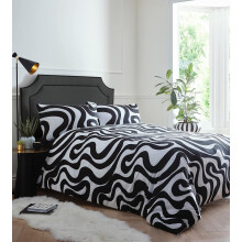 Portfolio Home Retro Waves Black King Size Duvet Cover Set Bedding Bed Set Bed Linen