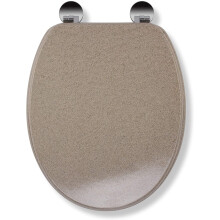 Croydex WL601915H Flexi-Fix Dorney Always Fits Never Slips Anti Bacterial Toilet Seat, Wood, Sandstone, 45 x 37.5 x 6 cm