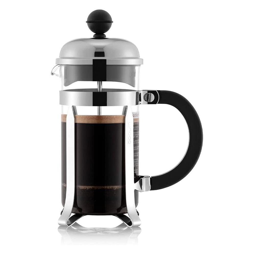 BODUM Chambord 3 Cup French Press Coffee Maker, Chrome, 0.35 l, 12 Oz