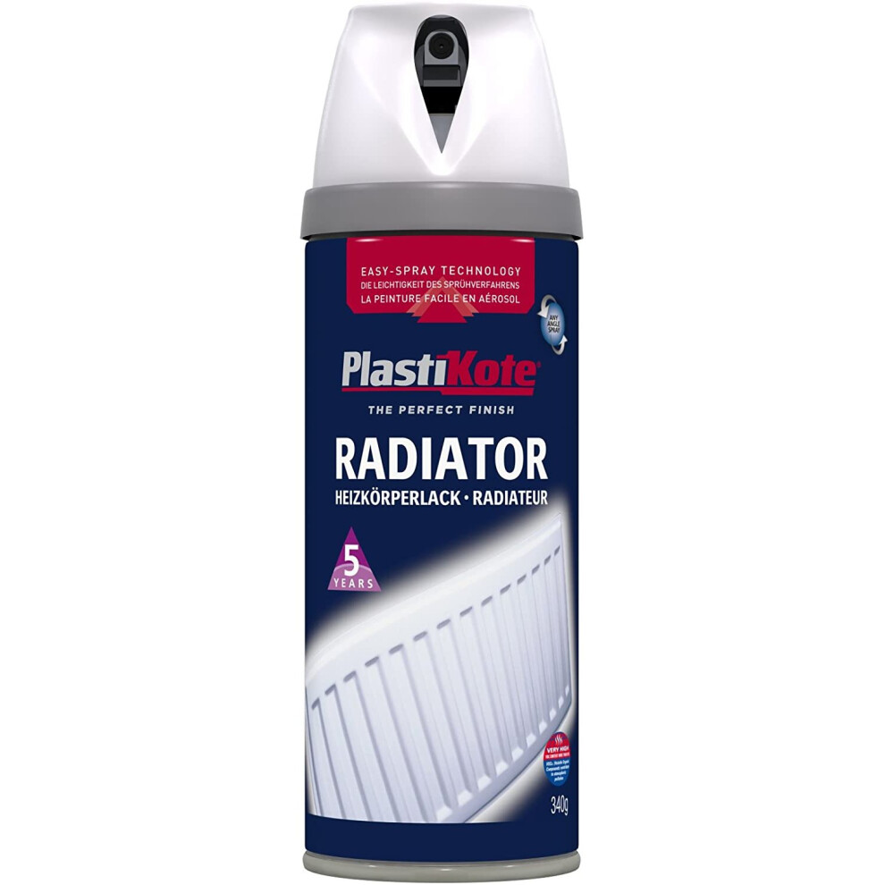 Plasti-kote 26102 400ml Radiator Satin Spray Paint - White