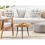 Beliani Mango Coffee Table Light Wood and Black EDNA 2