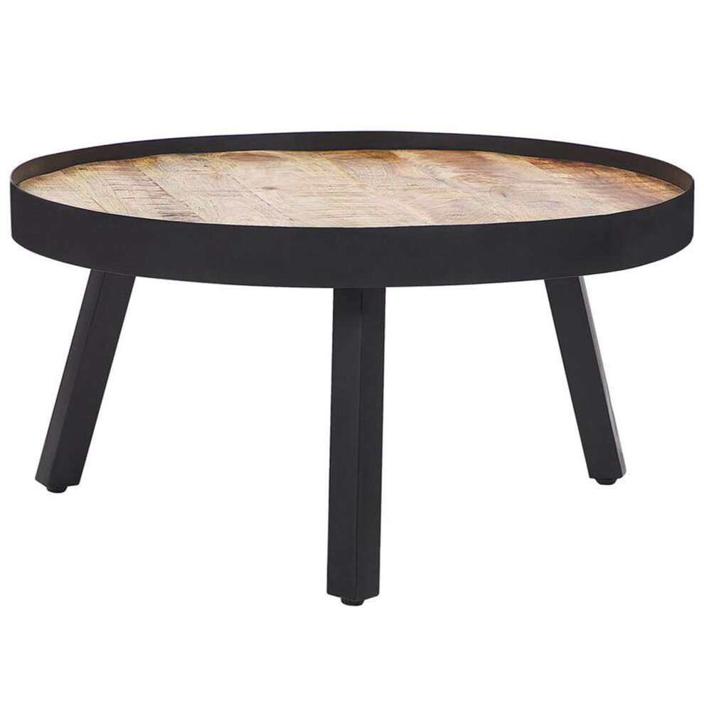 Mango Coffee Table Light Wood and Black WAKITA