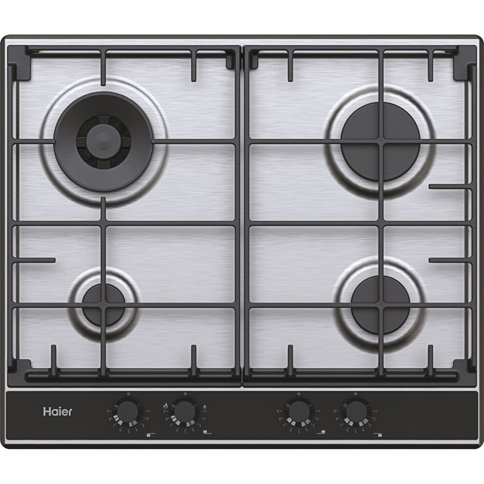 Haier Series 2 Hahg6br4s2x 60Cm Gas Hob - / Stainless Steel Black