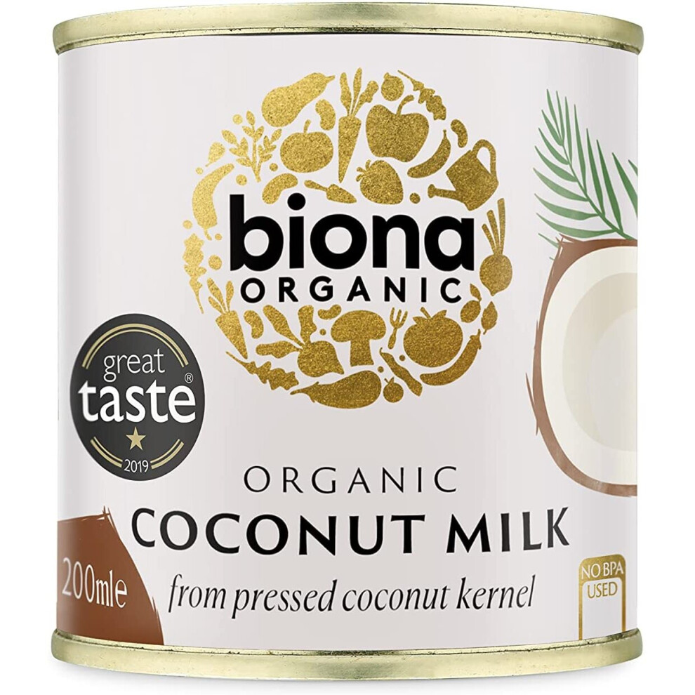 Biona Organic Coconut Milk 200 Ml (Pack Of 8)