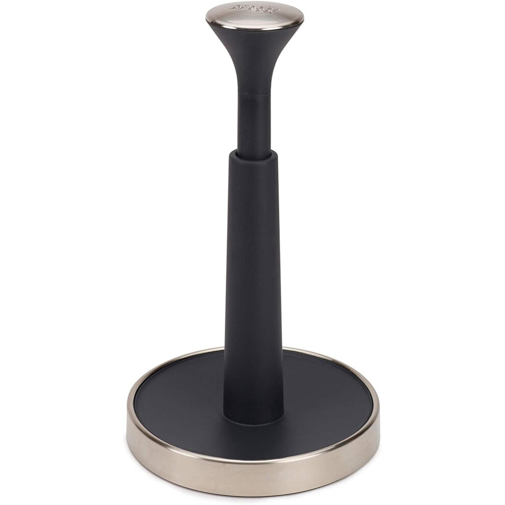 Joseph Joseph Push & Tear Kitchen Roll Holder For Easy Tearing Off (Maximum Height Of The Kitchen Roll Of 24Cm), Grey