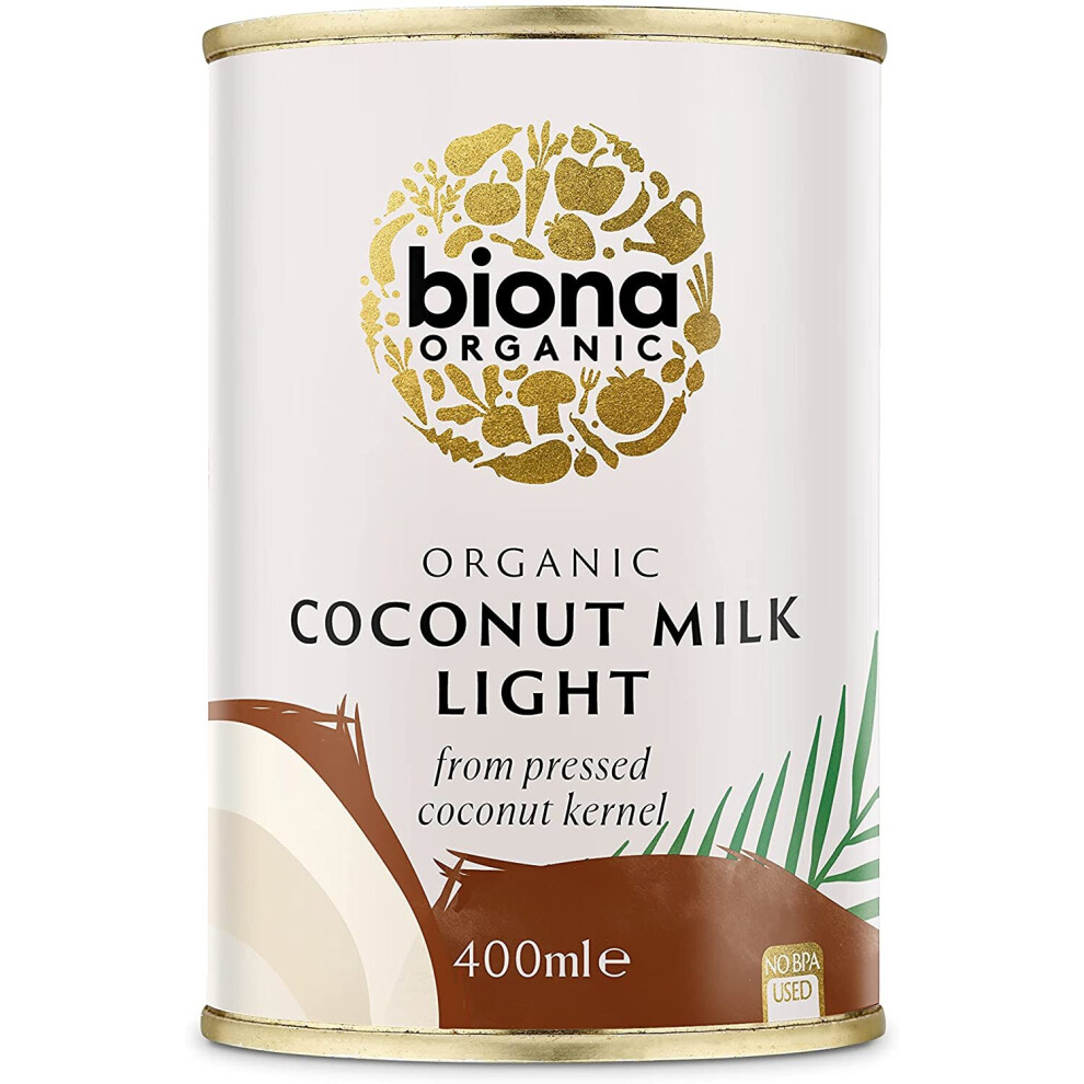 Biona Organic Light Coconut Milk 400 ml (Pack of 6)