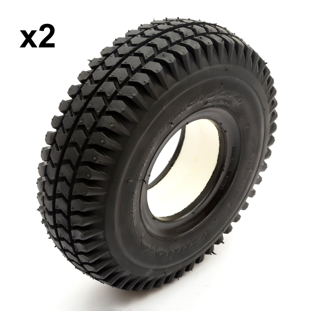 Petrolscooter Black 2 Solid Pu Tyre 260X85 4 Inch Puncture Proof Mobility Scooter Block Tread
