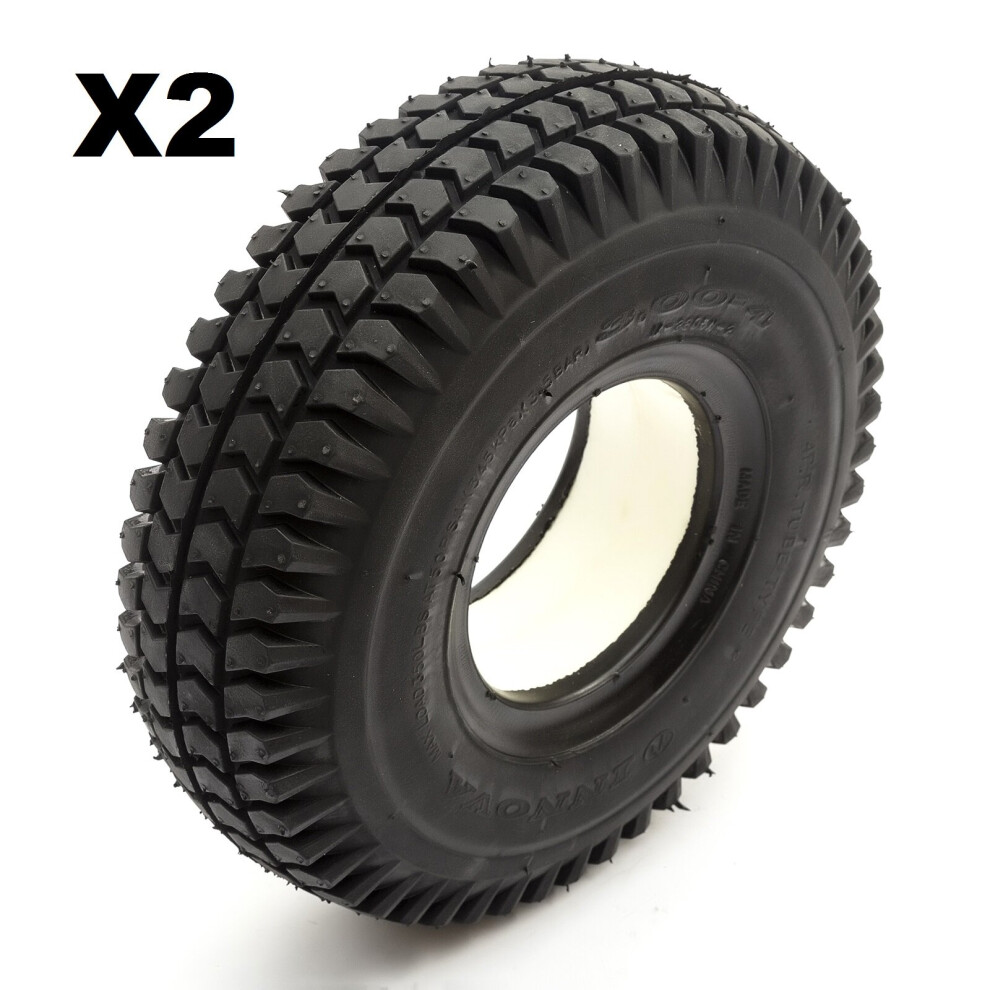 Petrolscooter Black 2 Solid Pu Tyre 3.00-4 4 Inch Puncture Proof Mobility Scooter Block Tread