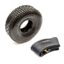 Tyre & Inner Tube 11x4.00-4 4 Ply Chevron Turf Tread 4" Inch Ride On Lawn Mower