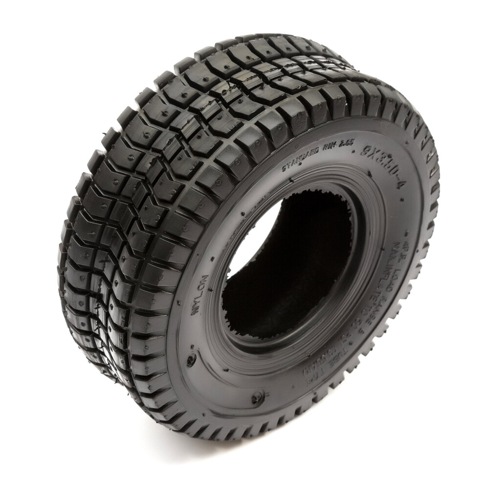 Tyre 9X3.50-4 9X350-4 Heavy Duty 4 Ply Block Tread Mini Moto Quad Bike 4 Inch 5056213554255