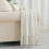 Bourina Textured Solid Soft Sofa Throw Couch Cover Knitted Decorative Blanket, Beige, 125x152cm 2