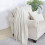 Bourina Textured Solid Soft Sofa Throw Couch Cover Knitted Decorative Blanket, Beige, 125x152cm 3