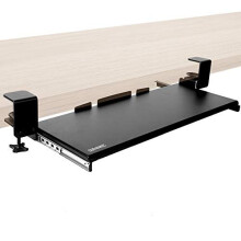 Duronic Keyboard Platform DKTPX1 | Under Desk Drawer for Keyboard and Mouse | Clamp On Keyboard Tray | Ergonomic Workstation Solution | Sliding P