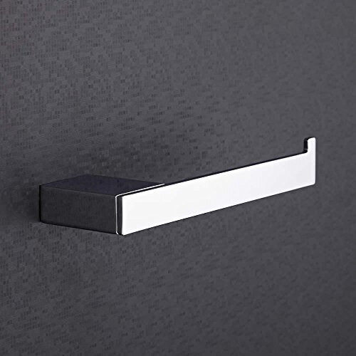 Milano Milano Arvo  Modern Wall Mounted Square Bathroom Toilet Roll Holder - Chrome 2