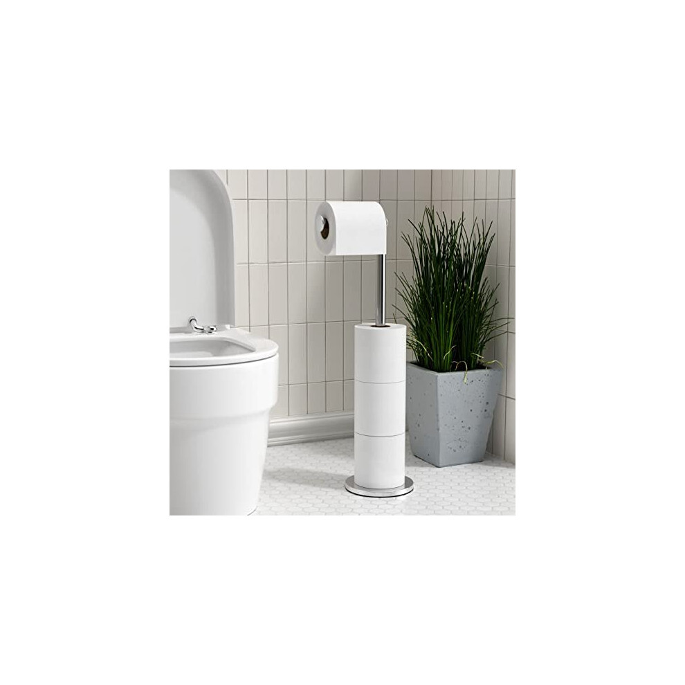 Freestanding Toilet Roll Holders Folding Kitchen Roll Holder Stainless Steel Bathroom Toilet Roll Holder Stand, Anti Rust Pedestal Free Standing
