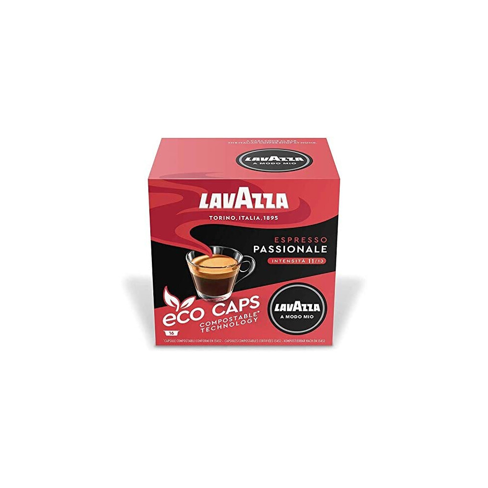 Lavazza A Modo Mio Eco Caps Coffee Pods, Espresso Passionale - 16 Pack of 16 (256 Capsules), 2.81 Kg