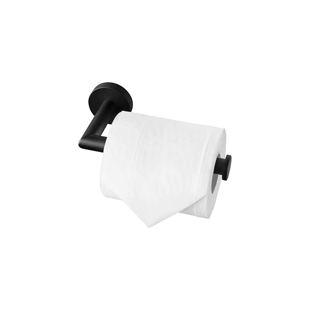 HITSLAM Black Toilet Roll Holder Wall Mounted SUS 304 Stainless Steel Matte Black Toilet Paper Holder Waterproof Rotateproof Toilet Tissue Holder