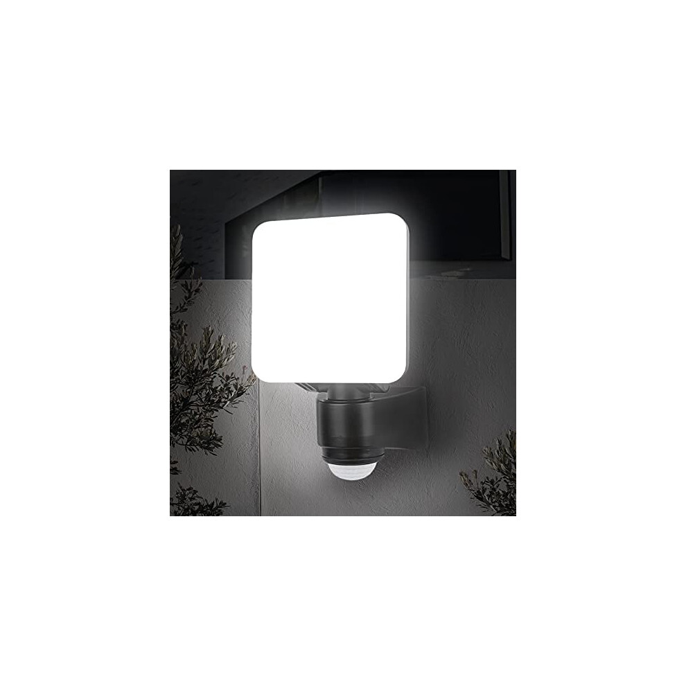 Outdoor LED Wall Light with Motion Sensor, 10W IP54 PIR Infrared Motion Sensor Outside Security LED Flood Light, 900LM 4000K Daylight White, Ideal