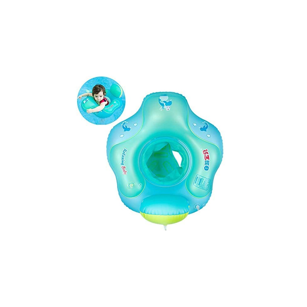 Myir Baby Float, Swimming Seat Baby Swimming Ring Adjustable Waist Inflatable Pool Float Swimming Trainer for Baby Infant Toddler with Manual Pum