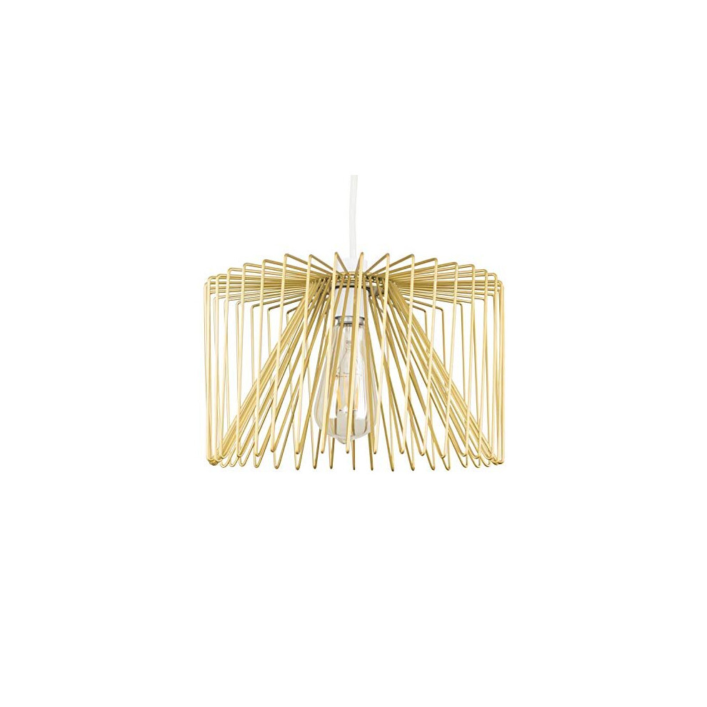 MiniSun Modern Gold Non Electric Metal Wire Design Cylinder Shaped Light Pendant Shade