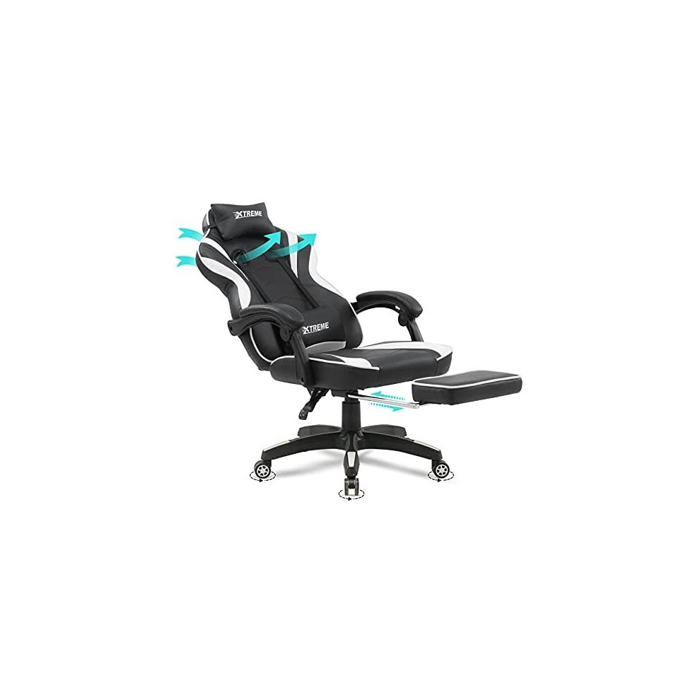 Olsen & Smith XTREME New and Improved 2022 Model Gaming Chair Ergonomic Office Desk PC Computer Recliner Swivel Chair Detachable Padded Head Rest Lumb-image-OPC-P8WD2JH-NEW