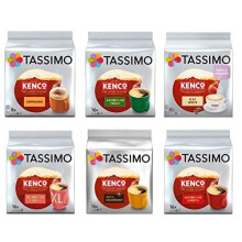 Tassimo Kenco Lovers Coffee Pods Selection - Tassimo Kenco Cappuccino/Decaf/Flat White/Americano Grande/Colombian/Americano Smooth - 6 Packs (80
