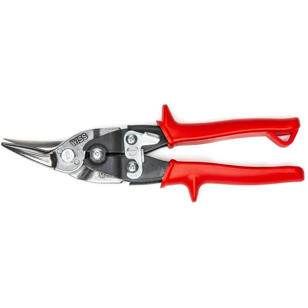 Wiss M1R 248mm/ 9-3/4-Inch MetalMaster Compound Action Aviation Snips, Cuts Straight to Left-Red