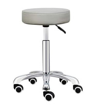 Grace & Grace Adjustable Massage Stool Chair on Wheels for Shop Beauty Salon Home Office,Heavy Duty Rolling Swivel Stool (Grey)