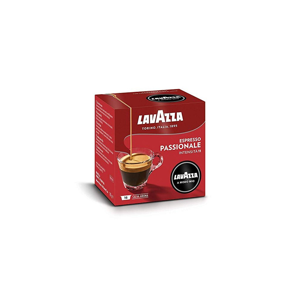 Lavazza A Modo Mio Coffee Pods Espresso Passionale - 16 Pack of 16 (256 capsules)