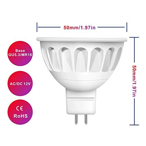 Boxlood Mr16 Led Bulbs 12 Volt Gu5 3 Bi Pin Base 36 Degree 5 Watt