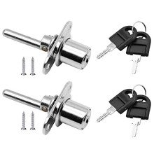 2-Pack Cam Lock Drawer Cabinet Lock with Key, Zinc Alloy Plunger Lock for Filing Cabinets, Cupboards (Anti-Corrosion, Anti-Theft)