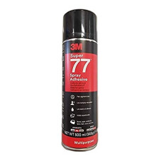3M 7000116782 Super 77 Multi-Purpose Spray Adhesive – Quick-drying permanent spray glue for paper, fabric, plastic, metal, wood and more - 1 x 500