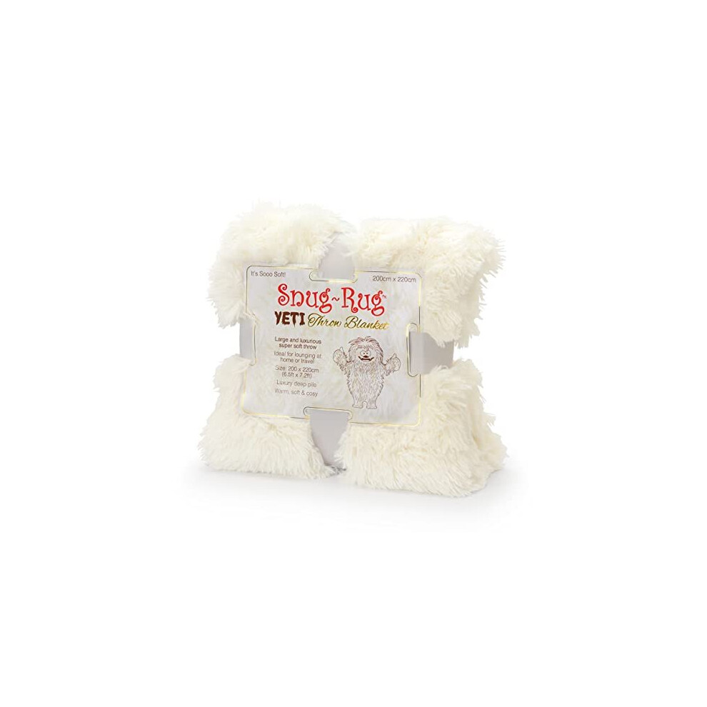 Snug Rug Yeti Luxury Deep Pile Faux Fur Throw Blanket Fluffy Soft Cosy Warm Blanket for Bed Sofa and Couch Chair  Giant Heavyweight 2.5kg - King