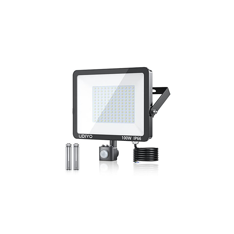 Security Lights with Motion Sensor, 100W LED PIR Floodlight, 10000 Lumens Super Bright, LED Flood Lights with 1.5M Power Cable IP66 Waterproof for