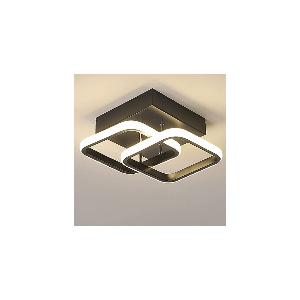 Ceiling Light Square Modern LED Aluminum White Black Small Ceiling Lamp for Entrance Hallway Office Bedroom Kitchen Living Room 22W Warm White Li