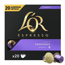 L'OR Lungo Profondo Intensity 8 Nespresso Compatible Coffee Pods (Pack of 20, Total 200 Coffee Capsules)