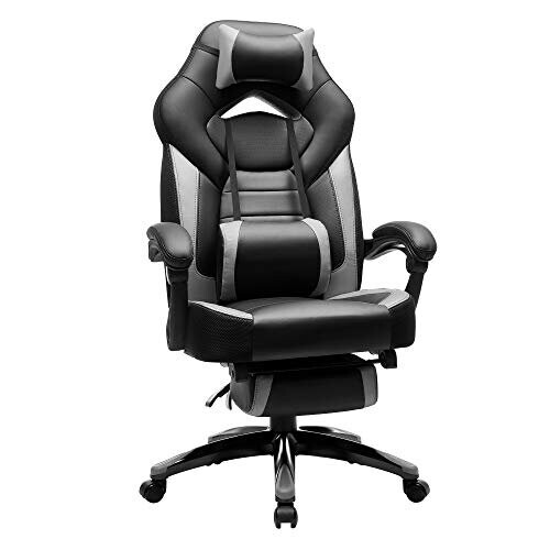 Songmics Gaming Chair Office Racing Chair With Footrest Ergonomic