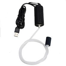 Aquarium Air Pump Mini USB Fish Tank Oxygen Air Pump Portable Ultra Silent Air Aerator Pump Energy Saving Oxygen Bubbler with Air Stone and Singl