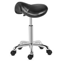 Kaleurrier Saddle Stool Rolling Swivel Height Adjustable with Wheels,Heavy Duty Anti-Fatigue Stool,Ergonomic Stool Chair for Lab,Clinic,Dentist,Salon,