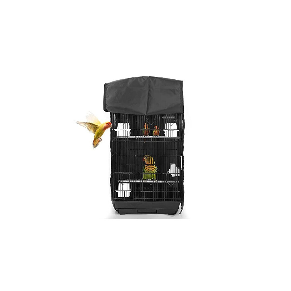 Asocea Extra Large Bird Parrot Cage Cover Good Night Birdcage Cover Universal Out For Parakeets Budgies Macaw Conure Square Cages - Black