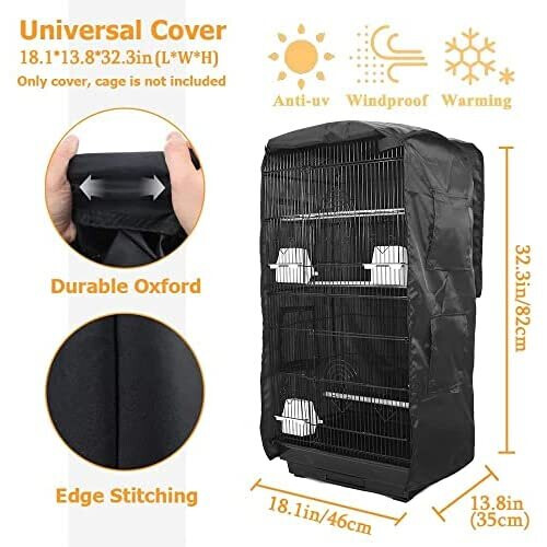 ASOCEA Extra Large Bird Parrot Cage Cover Good Night Birdcage Cover