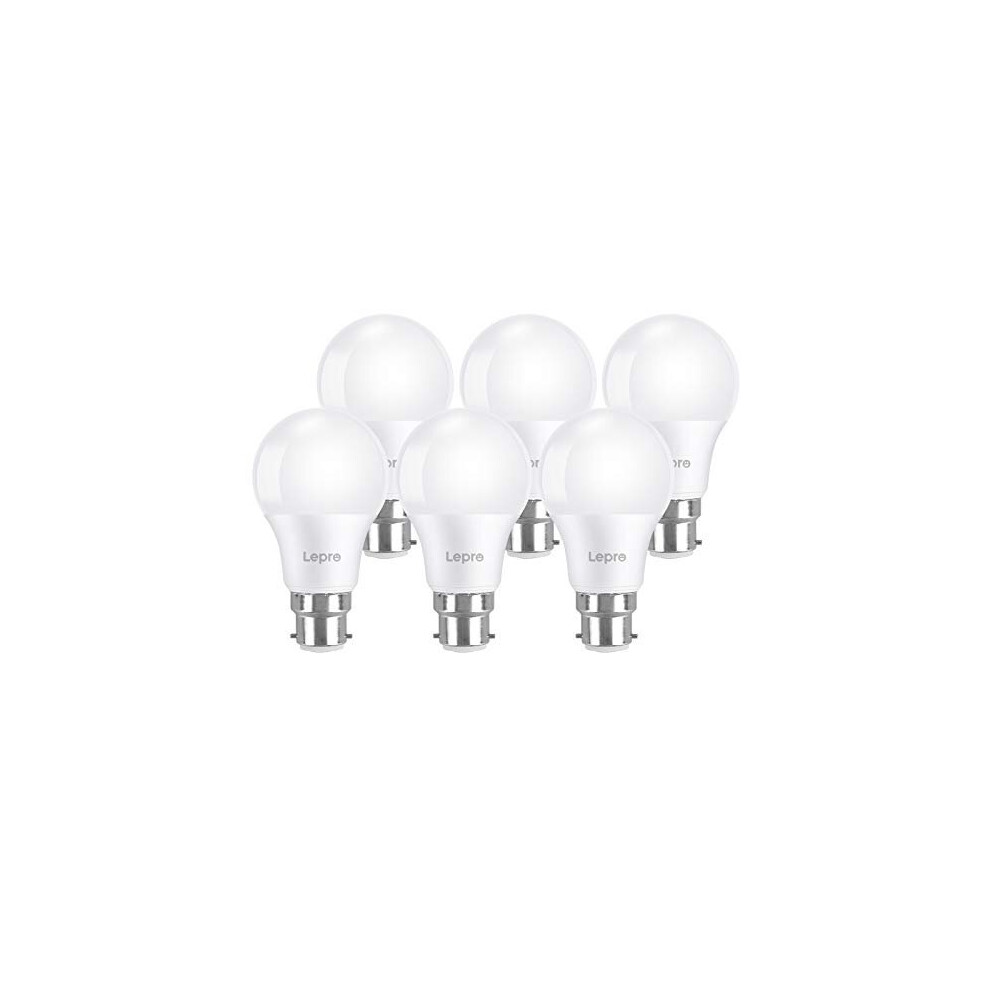 Lepro Bayonet Light Bulbs 60W Equivalent, Cool White 6500K Daylight Bulbs, 8.5W 750LM B22 LED Bulb, BC GLS Energy Saving Lightbulbs, Non-dimmable