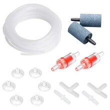 Uniclife 4m Airline Tubing Standard Aquarium Air Pump Accessories with Air Stones, Check Valves, Suction Cups and Connectors