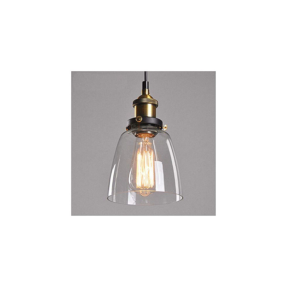 Lampop Pendant Light Industrial Ceiling Lamp Glass Shade Retro Lighting Vintage Hanging Lamp Chrome Base E27 Chandelier for Kitchen Dining Room L